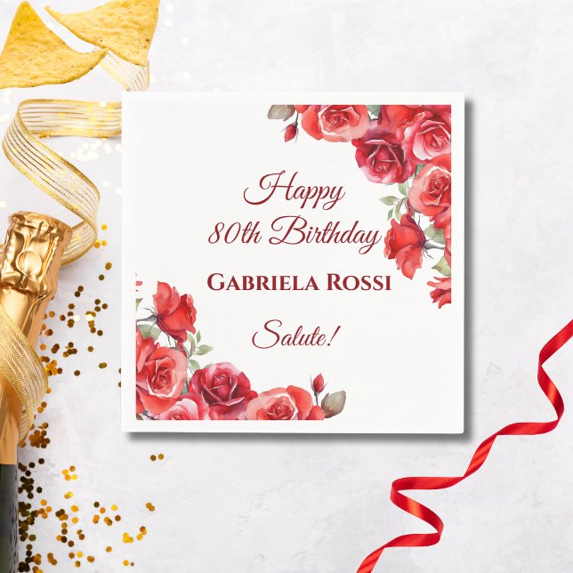 Serviette En Papier Thème italien 80e anniversaire Napkin (Créateur téléchargé)