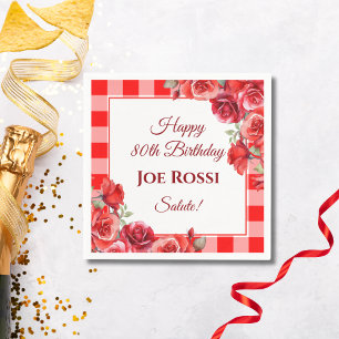 Serviette En Papier Thème italien 80e anniversaire Napkin