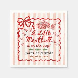 Serviette En Papier Thème Italien Baby Shower Ruban Rouge