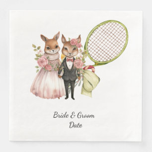 Serviette En Papier Thème Mariage de tennis