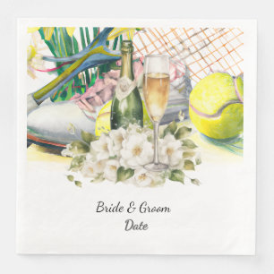 Serviette En Papier Thème Mariage de tennis