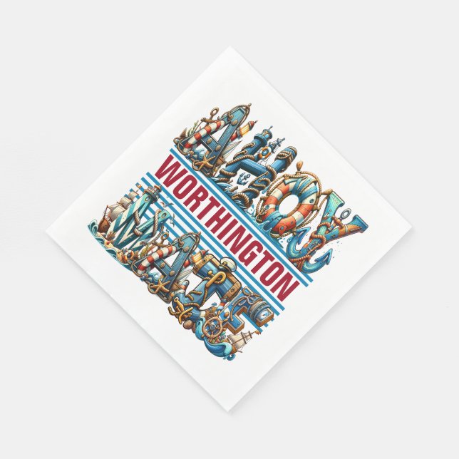 SERVIETTE EN PAPIER THÈME MARIN (Coin)