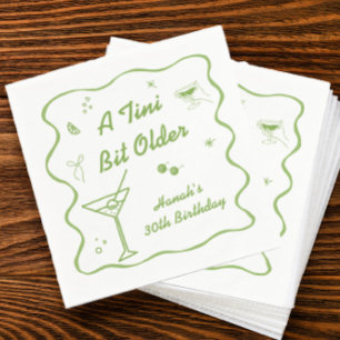 Serviette En Papier Thème Martini Anniversaire