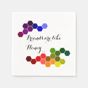 Serviette En Papier Thème Miel Avec Mots Positifs