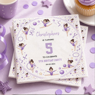 Serviette En Papier Thème Mignon Sportif de Gymnastique Rythmique Viol