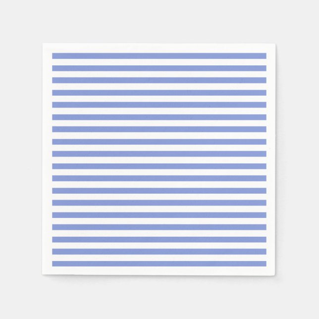 Serviette En Papier Thème nautique - Marine Blue Striped Papier Napkin (Devant)
