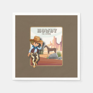 Serviette En Papier Thème occidental howie anniversaire de cowboy