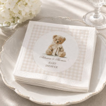 Thème Ours en Peluche Gingham Vintage pour Baby Sh