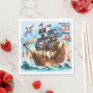 Serviette En Papier Thème pirate de Frisson Mes Planches