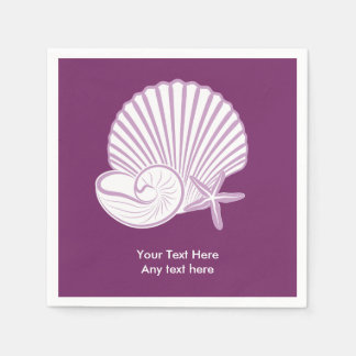 Serviette En Papier Thème Plage Violet
