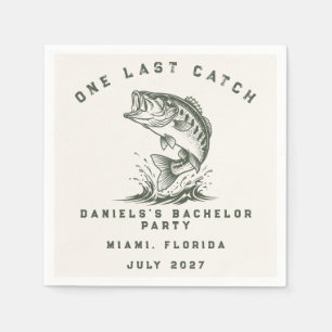 Serviette En Papier Thème Poisson Fête de Bachelor Personnalisée pour