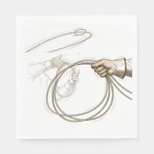 Serviette En Papier Thème Rodéo (Devant)