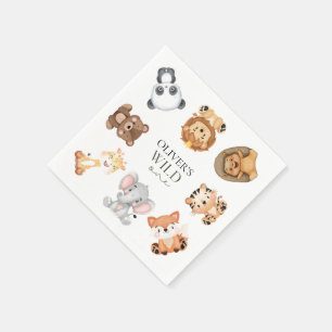 Serviette En Papier Thème safari pour premier anniversaire de la petit
