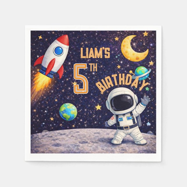 Serviette En Papier Thème spatial Espace extra-atmosphérique Navire-fu (Devant)