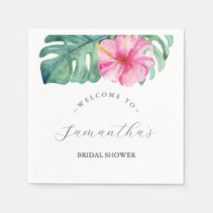 Serviette En Papier Thème tropical Fête des mariées Hibiscus Fleur