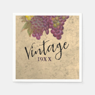 Serviette En Papier Thème vin élégant d'anniversaire vintage personnal