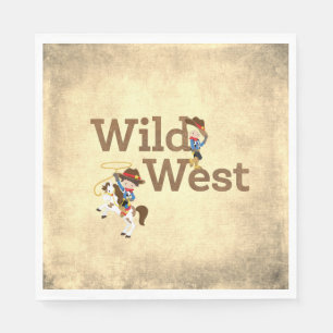 Serviette En Papier Thème Western Cowboy Cowgirl Far West  