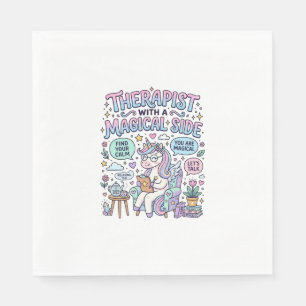 Serviette En Papier Thérapeute Licorne avec un Cadeau Magique Idée Cad