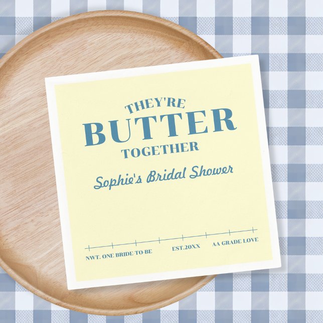 Serviette En Papier They’re Butter Together Yellow Bridal Shower (They’re Butter Together Yellow Bridal Shower Napkins)
