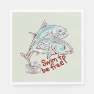 Serviette En Papier Thon Poisson assaisonnant une boîte