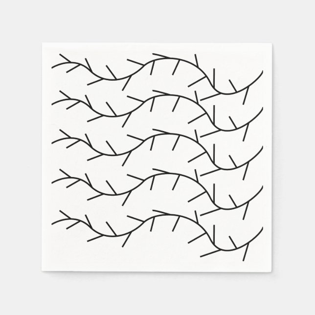 Serviette En Papier Thorn Black et White Thorn (Devant)