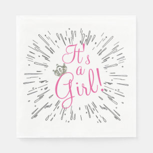 Serviette En Papier Tiara "C’est une fille !" Baby shower