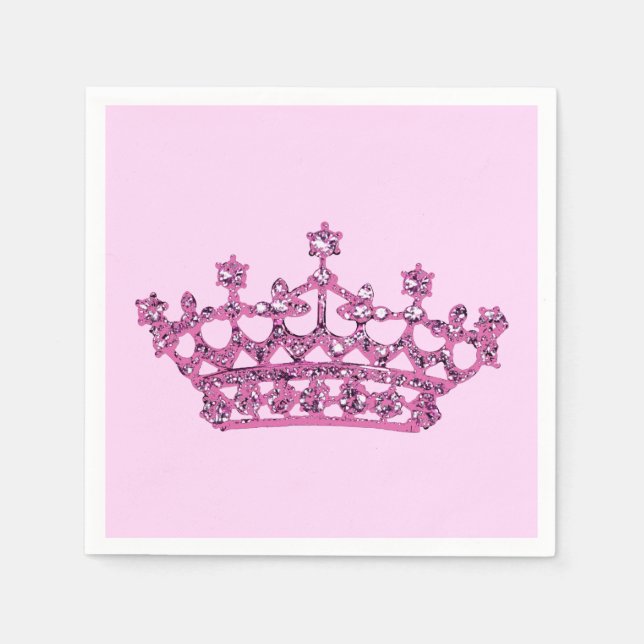 Serviette En Papier Tiara rose (Devant)