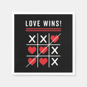 Serviette En Papier Tic Tac Toe Love gagne Anniversaire Saint-Valentin