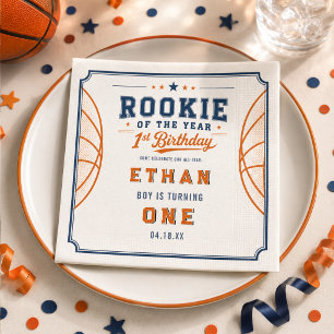 Serviette En Papier Ticket de Rookie de l'Année Basketball 1er Anniver