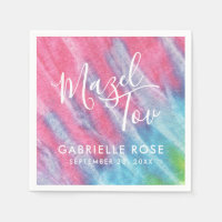 Tie Dye Bat mitzvah Pink Mazel Tov Personnalisé