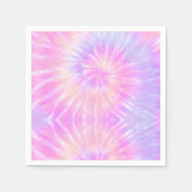 Serviette En Papier Tiedye Pastel Rainbow Spirale Hippie Tie Dye (Devant)