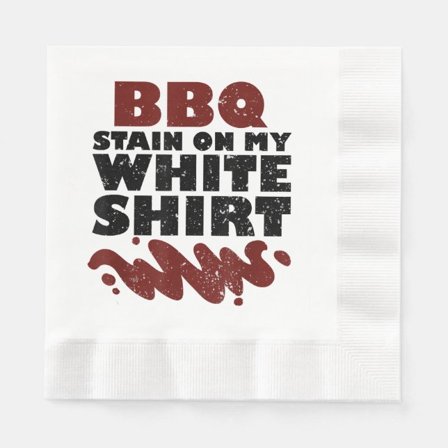Serviette En Papier Tige barbecue sur mon blanc (Devant)