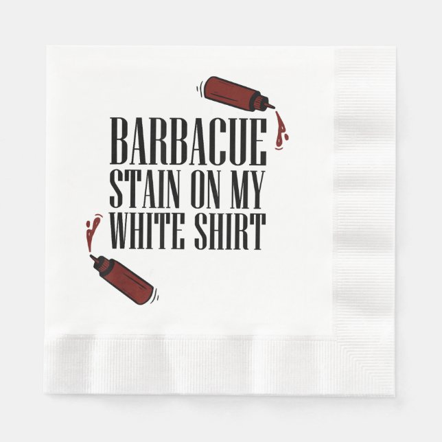 Serviette En Papier Tige barbecue sur mon blanc (Devant)