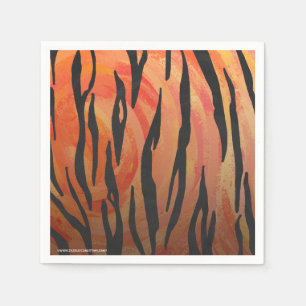 Serviette En Papier Tiger chaud orange et noir