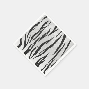 Serviette En Papier Tiger noir et blanc