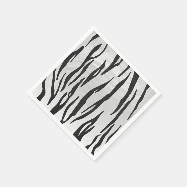 Serviette En Papier Tiger noir et blanc (Coin)