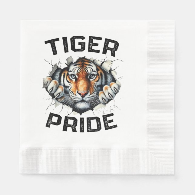 Serviette En Papier Tiger Pride Retro Tiger School (Devant)