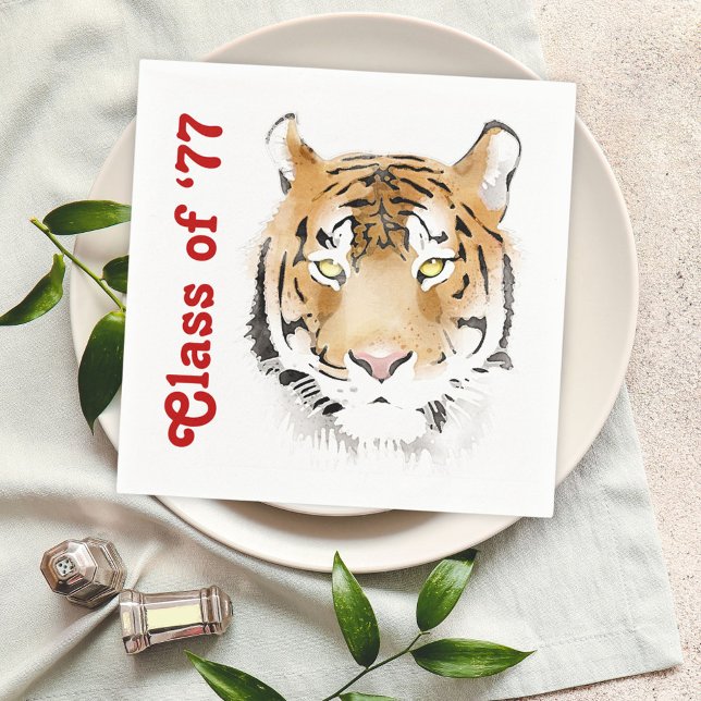 Serviette En Papier Tiger Tiger Tiger Tige Aquarelle Animal Texte Pers (Créateur téléchargé)