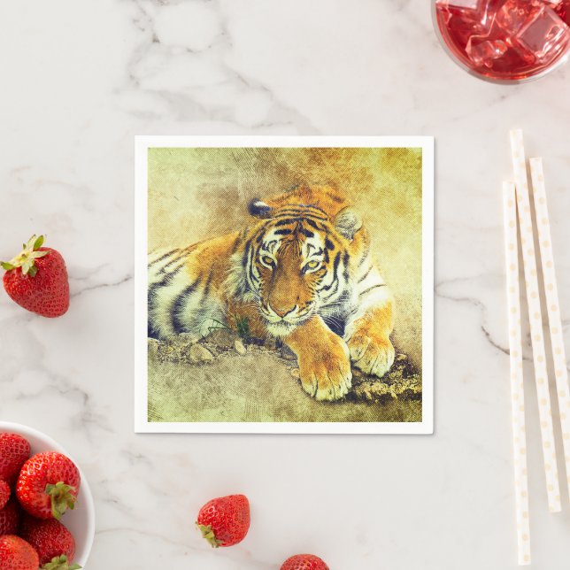 Serviette En Papier Tigre (En situation)