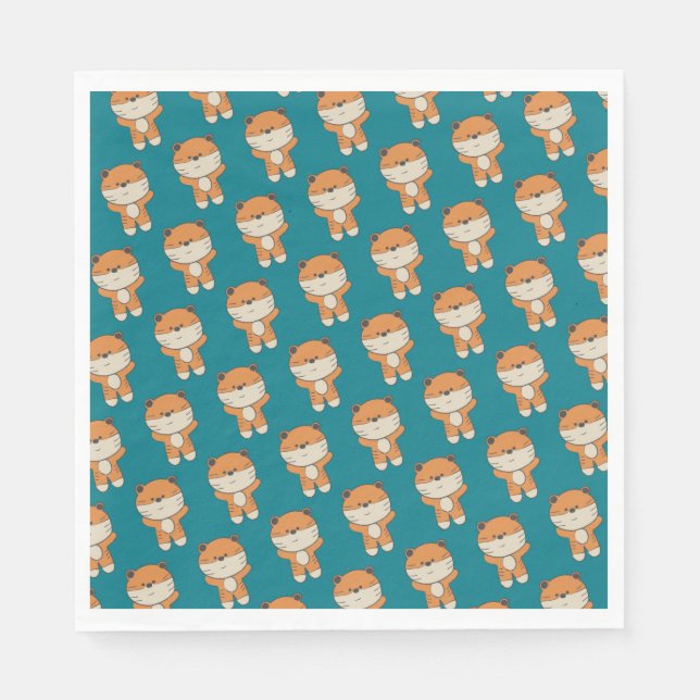 Serviette En Papier Tigre adorable (Devant)