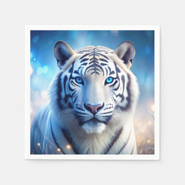 Serviette En Papier Tigre blanc (Devant)
