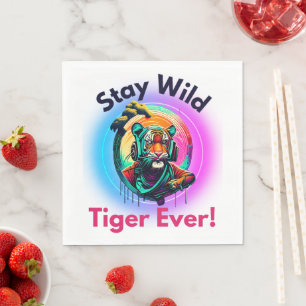 Serviette En Papier Tigre coloré