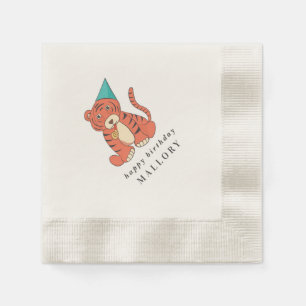 Serviette En Papier Tigre de dessin animé avec un chapeau de fête Anni