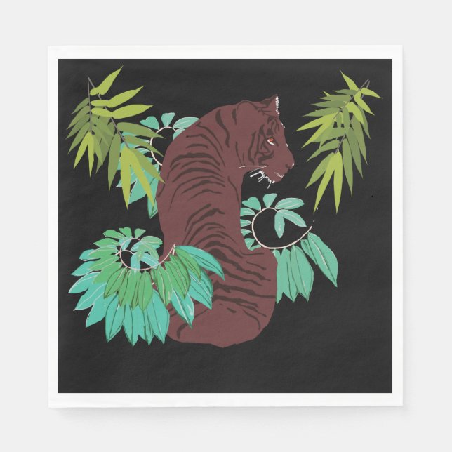 Serviette En Papier Tigre de la Jungle (Devant)