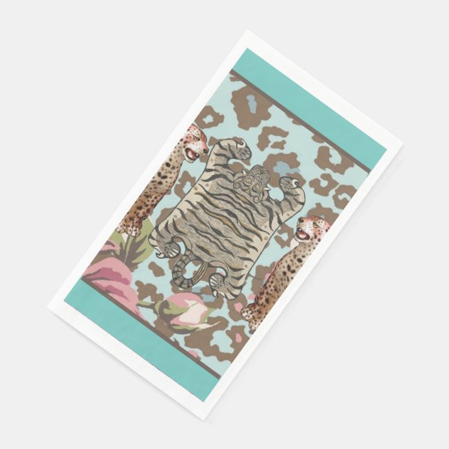 Serviette En Papier Tigre de léopard Chinoiserie Tapis de mat (Coin)