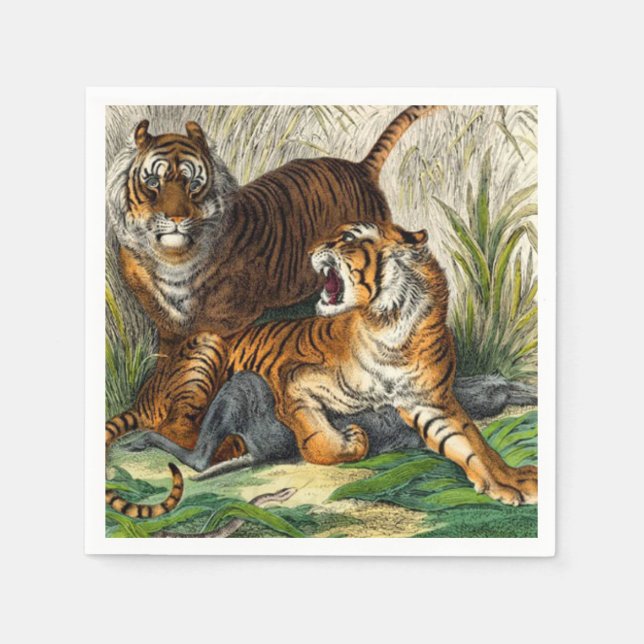 Serviette En Papier Tigre vintage-Asiatique trié (Devant)