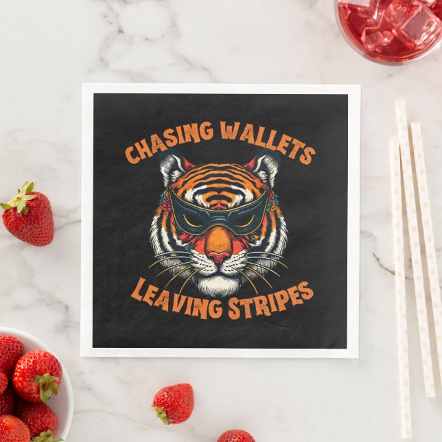 Serviette En Papier Tigre voleur (En situation)