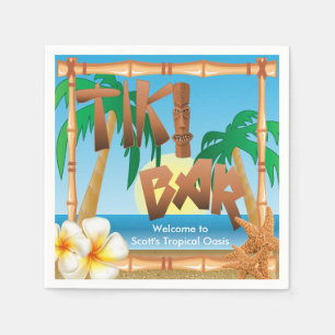 Serviette En Papier Tiki Bar - Une Oasis Tropicale