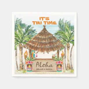Serviette En Papier Tiki Luau   Plage tropicale Aloha