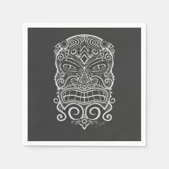 Serviette En Papier Tiki mask (Devant)